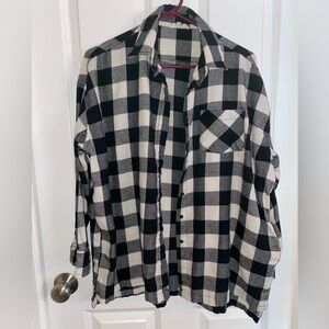 Easel Black/White Flannel Shirt - Size S